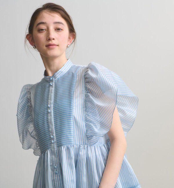 UNITED ARROWS「シルキー ギャザー フリルブラウス ‐ウォッシャブル‐」|シャツ・ブラウス|