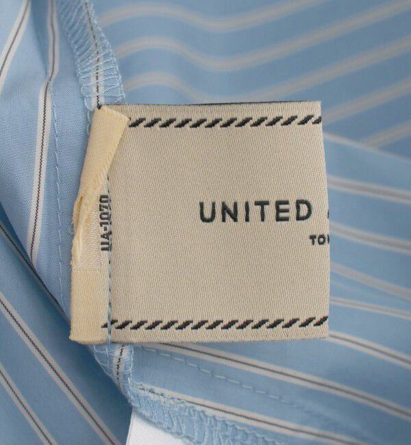 UNITED ARROWS「2WAY タックフリル ストライプ ノースリーブ ブラウス」|シャツ・ブラウス|