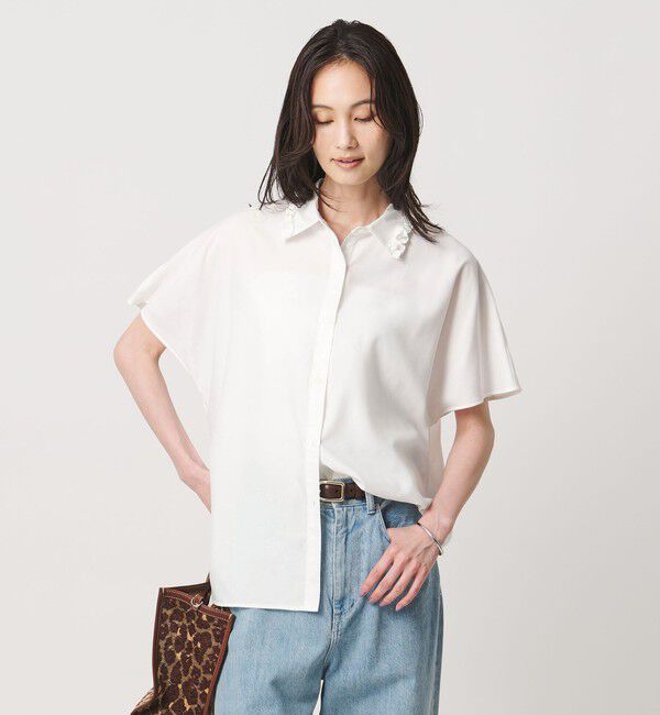 UNITED ARROWS「ミニフリル シャツ」|シャツ・ブラウス|OFF WHITE