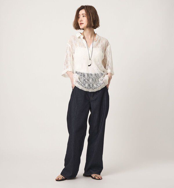 conte「＜conte＞メッシュ スキッパー プルオーバーシャツ」|シャツ・ブラウス|