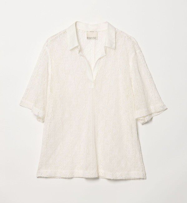 conte「＜conte＞メッシュ スキッパー プルオーバーシャツ」|シャツ・ブラウス|