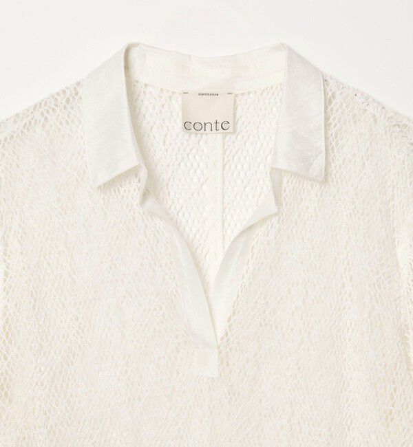 conte「＜conte＞メッシュ スキッパー プルオーバーシャツ」|シャツ・ブラウス|