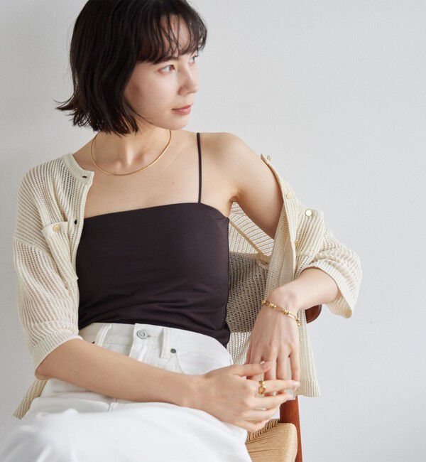 UNITED ARROWS green label relaxing「ベアトップキャミソール / カップインナー」|キャミソール|DK.BROWN