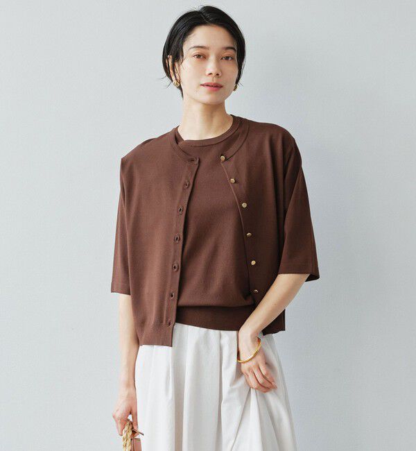 UNITED ARROWS green label relaxing「ハーフスリーブ ニット カーディガン ウォッシャブル 接触冷感 UVカット」|カーディガン|