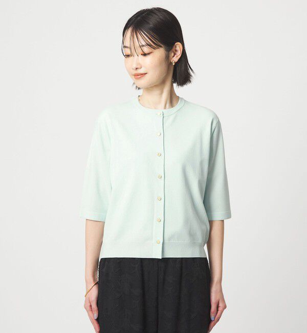 UNITED ARROWS green label relaxing「ハーフスリーブ ニット カーディガン ウォッシャブル 接触冷感 UVカット」|カーディガン|