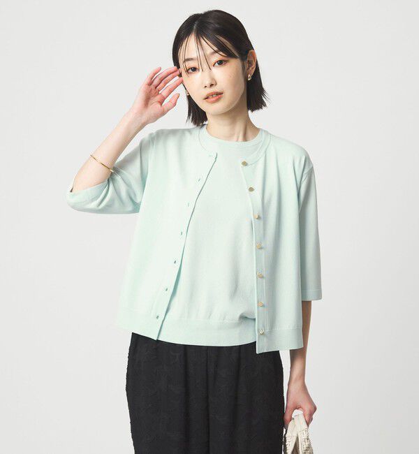 UNITED ARROWS green label relaxing「ハーフスリーブ ニット カーディガン ウォッシャブル 接触冷感 UVカット」|カーディガン|