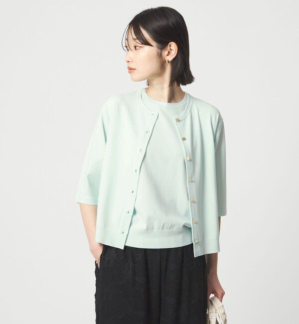 UNITED ARROWS green label relaxing「ハーフスリーブ ニット カーディガン ウォッシャブル 接触冷感 UVカット」|カーディガン|