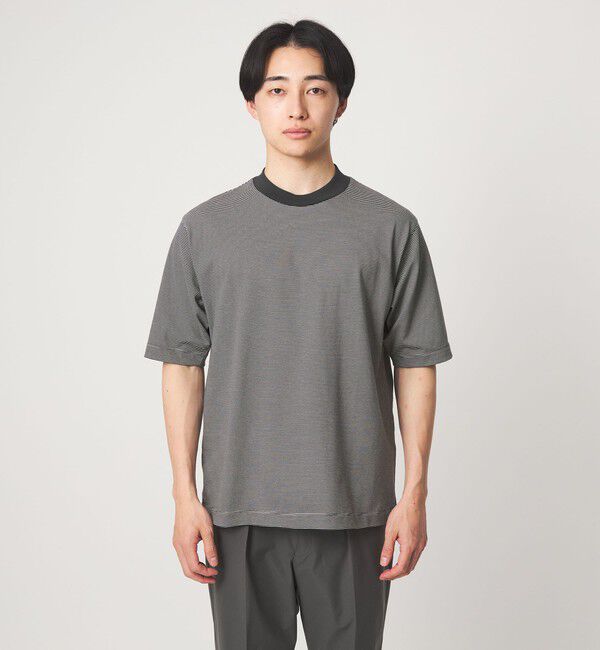 UNITED ARROWS green label relaxing「A+ COOL ミジンボーダー ビズ クルーネック カットソー Tシャツ -接触冷感・吸水速乾-」|Tシャツ・カットソー|