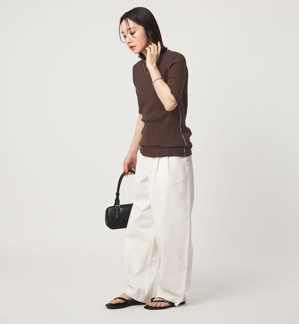 UNITED ARROWS green label relaxing「【WEB限定】＜at ease＞シアーテレコ バイカラー カットソー」|Tシャツ・カットソー|
