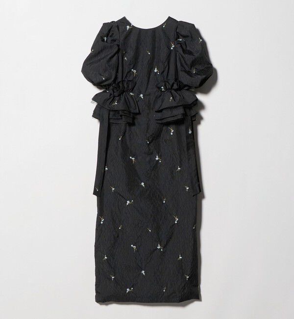 EMMEL REFINES「＜ANDRESD＞フクレジャガード シシュウ ワンピース＜ Select by EMMEL REFINES ＞」|ワンピース|BLACK
