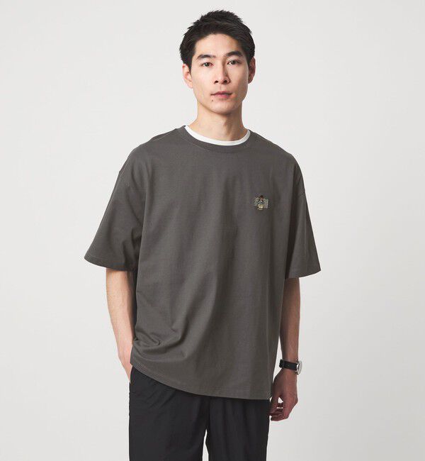 UNITED ARROWS green label relaxing「【別注】＜ROSTER BEAR＞GLR 刺しゅう ロゴ 半袖 Tシャツ」|Tシャツ・カットソー|DK.GRAY