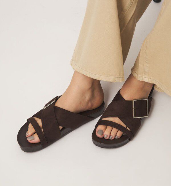 UNITED ARROWS green label relaxing「ビッグバックル フラットサンダル」|サンダル|