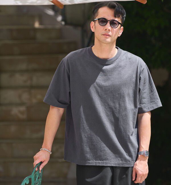 UNITED ARROWS green label relaxing「オーバーダイ クルーネック 半袖 Tシャツ カットソー」|Tシャツ・カットソー|DK.GRAY