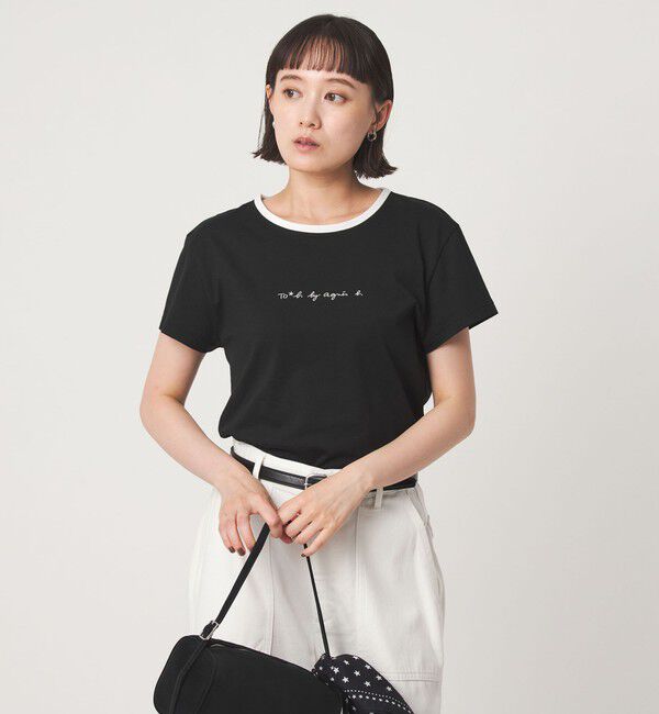 UNITED ARROWS green label relaxing「＜To b. by agnes b.コラボ＞ロゴ リンガー Tシャツ」|Tシャツ・カットソー|