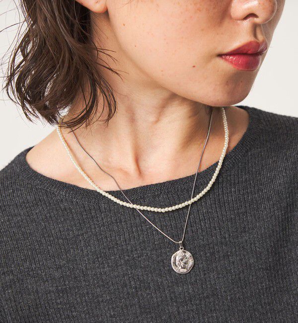 UNITED ARROWS green label relaxing「コイン＆フェイクパールネックレス 3WAY」|ネックレス|SILVER