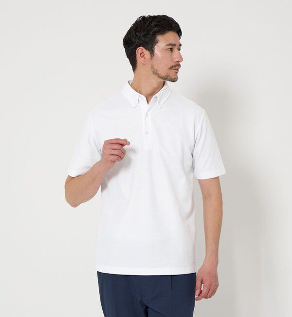 BEAUTY&YOUTH UNITED ARROWS「【WEB限定 WARDROBE SMART】ステイ クリーン ピケ BD ポロシャツ【抗菌防臭】」|ポロシャツ|