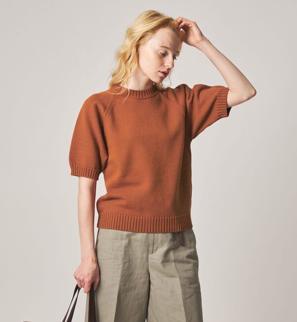 STEVEN ALAN「＜Steven Alan＞コットン ナイロン テープヤーン ハーフスリーブ ニット」|ニット・セーター|MD.BROWN