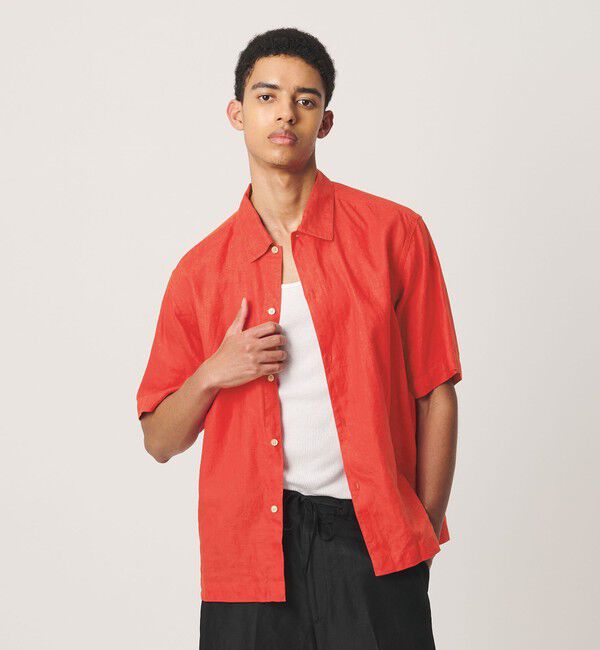 BEAUTY&YOUTH UNITED ARROWS「HI-LINE シュリンク リネン ハーフ スリーブ シャツ」|シャツ・ブラウス|