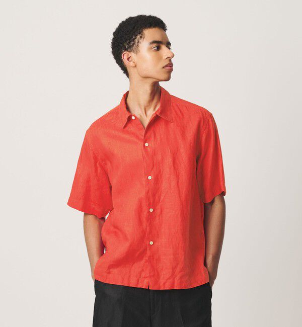 BEAUTY&YOUTH UNITED ARROWS「HI-LINE シュリンク リネン ハーフ スリーブ シャツ」|シャツ・ブラウス|