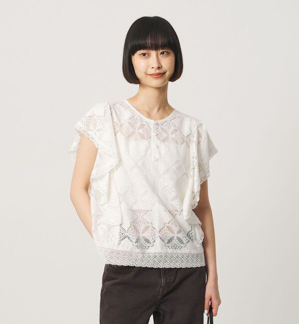 BEAUTY&YOUTH UNITED ARROWS「【WEB限定 Wardrobe DAILY MINIMAL】レース 2WAYブラウス ウォッシャブル」|シャツ・ブラウス|