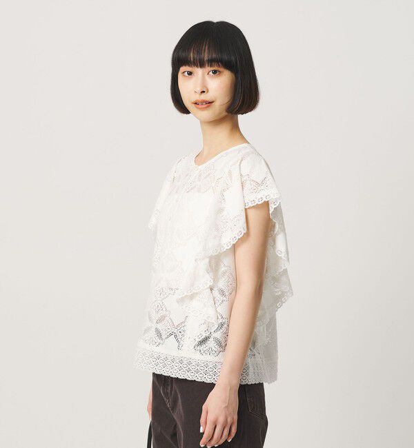 BEAUTY&YOUTH UNITED ARROWS「【WEB限定 Wardrobe DAILY MINIMAL】レース 2WAYブラウス ウォッシャブル」|シャツ・ブラウス|