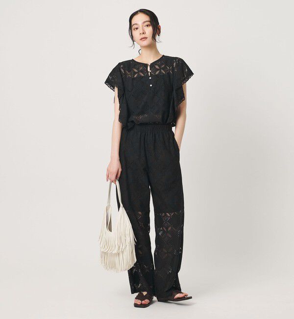 BEAUTY&YOUTH UNITED ARROWS「【WEB限定 Wardrobe DAILY MINIMAL】レース 2WAYブラウス ウォッシャブル」|シャツ・ブラウス|BLACK