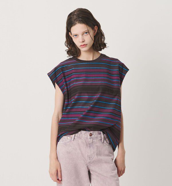 California General Store「＜CGS.＞マルチ ボーダー ノースリーブ Tシャツ」|Tシャツ・カットソー|