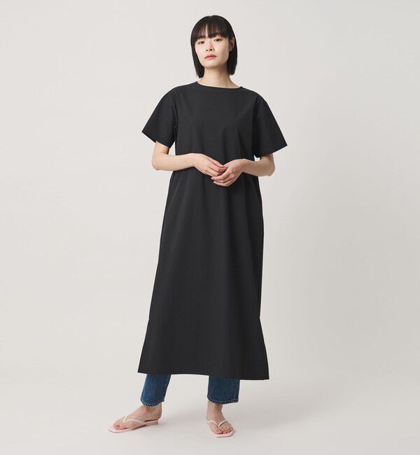 NICE WEATHER「＜NICE WEATHER＞ボートネック ワンピース」|ワンピース|BLACK