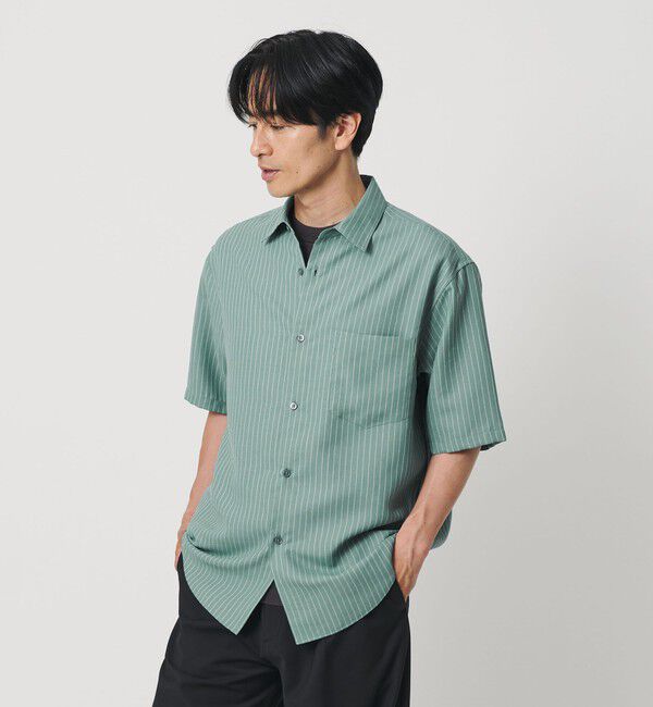 BEAUTY&YOUTH UNITED ARROWS「ライト リネンタッチ ストライプ レギュラーカラー シャツ FORM TAPERD型」|シャツ・ブラウス|