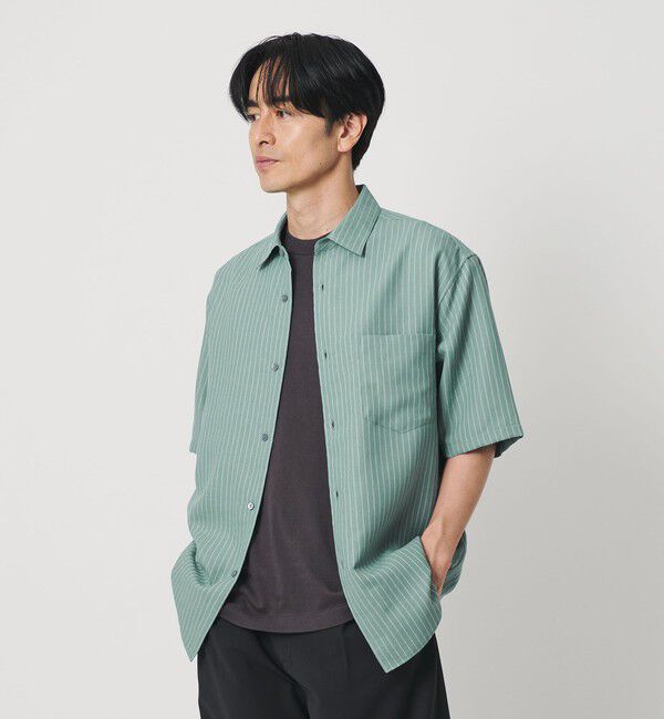 BEAUTY&YOUTH UNITED ARROWS「ライト リネンタッチ ストライプ レギュラーカラー シャツ FORM TAPERD型」|シャツ・ブラウス|