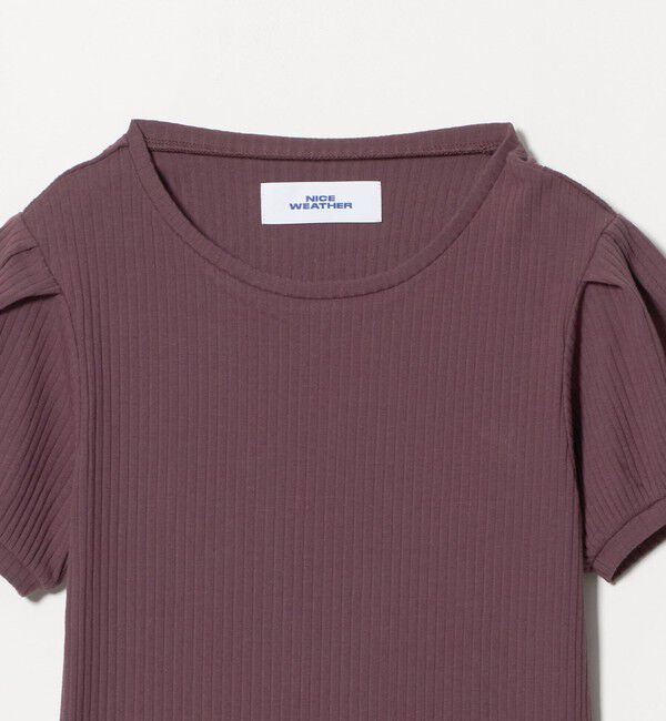 NICE WEATHER「＜NICE WEATHER＞ヘルシーギャザースリーブトップス」|Tシャツ・カットソー|