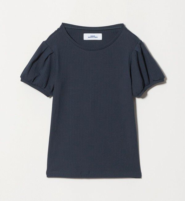 NICE WEATHER「＜NICE WEATHER＞ヘルシーギャザースリーブトップス」|Tシャツ・カットソー|NAVY