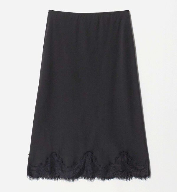 BEAUTY&YOUTH UNITED ARROWS「レース サテン ナロースカート ウォッシャブル」|スカート|BLACK