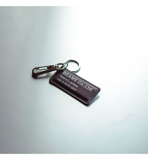 bPr BEAMS「bPr BEAMS / レザー リフレクター TAG キーホルダー」|チャーム・キーホルダー|GREY