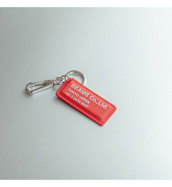 bPr BEAMS「bPr BEAMS / レザー リフレクター TAG キーホルダー」|チャーム・キーホルダー|RED