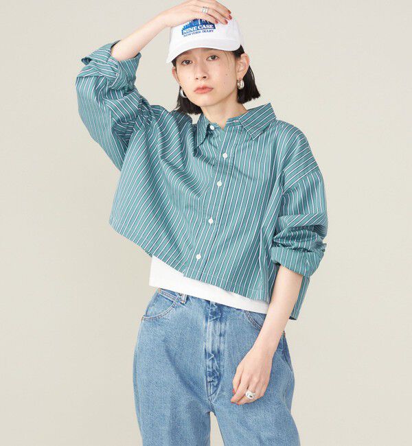 SHIPS for women「SHIPS NINE CASE:〈洗濯機可能〉ショート シャツ◇」|シャツ・ブラウス|グリーン