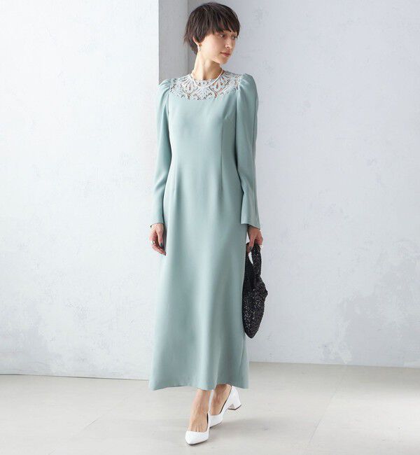 SHIPS for women「troisiemeCHACO:レース 切替 ワンピース（セレモニー対応可）」|ワンピース|