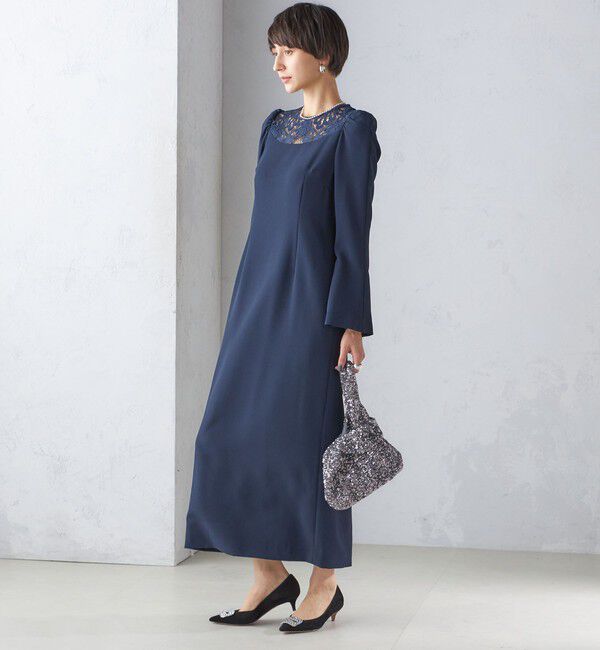 SHIPS for women「troisiemeCHACO:レース 切替 ワンピース（セレモニー対応可）」|ワンピース|
