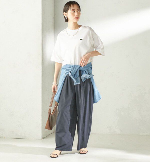SHIPS for women「【SHIPS別注】LACOSTE:〈手洗い可能〉五分袖 TEE」|Tシャツ・カットソー|