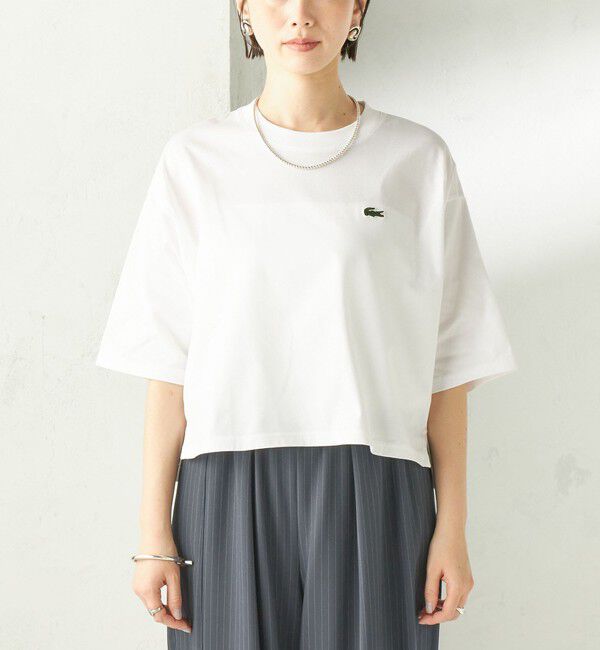 SHIPS for women「【SHIPS別注】LACOSTE:〈手洗い可能〉五分袖 TEE」|Tシャツ・カットソー|