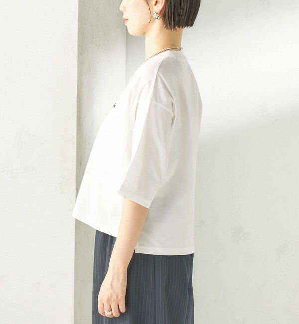 SHIPS for women「【SHIPS別注】LACOSTE:〈手洗い可能〉五分袖 TEE」|Tシャツ・カットソー|