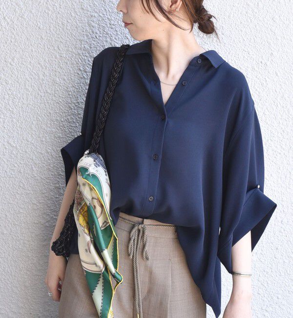 SHIPS Colors 「SHIPS Colors:〈手洗い可能〉2WAY スリーブ シャツ◇」|シャツ・ブラウス|ネイビー