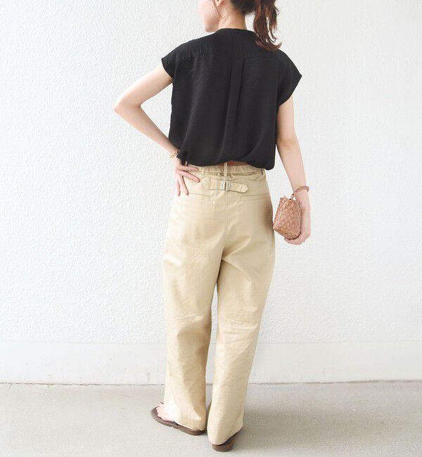 SHIPS for women「〈接触冷感/手洗い可能〉Jupiter 麻混 フリル ブラウス」|シャツ・ブラウス|