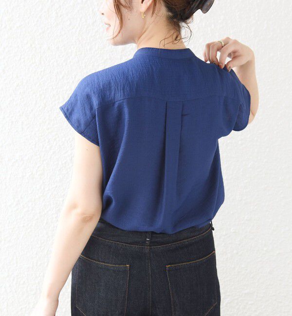 SHIPS for women「〈接触冷感/手洗い可能〉Jupiter 麻混 フリル ブラウス」|シャツ・ブラウス|