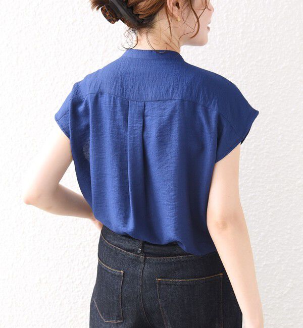 SHIPS for women「〈接触冷感/手洗い可能〉Jupiter 麻混 フリル ブラウス」|シャツ・ブラウス|