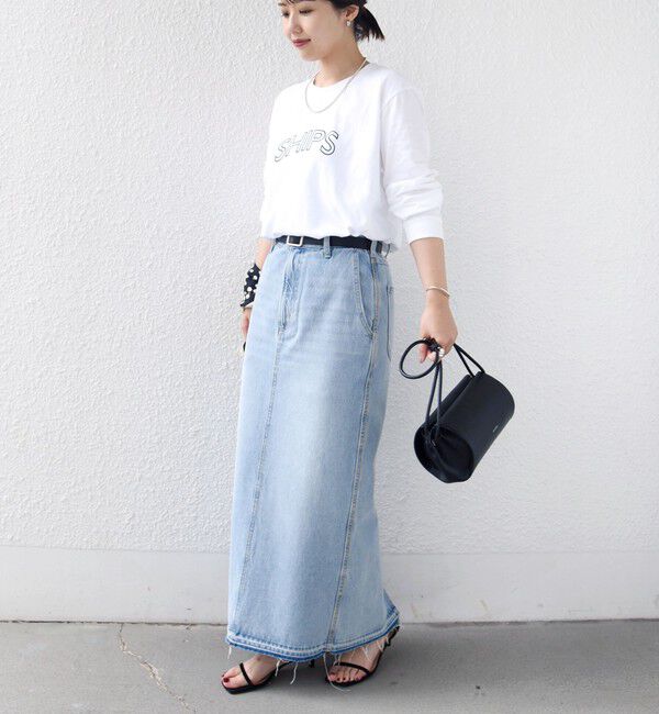 SHIPS for women「【WEB限定】 SHIPS ラウンド プリント ロゴ ロングスリーブ TEE」|Tシャツ・カットソー|