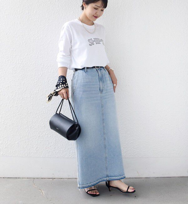 SHIPS for women「【WEB限定】 SHIPS ラウンド プリント ロゴ ロングスリーブ TEE」|Tシャツ・カットソー|