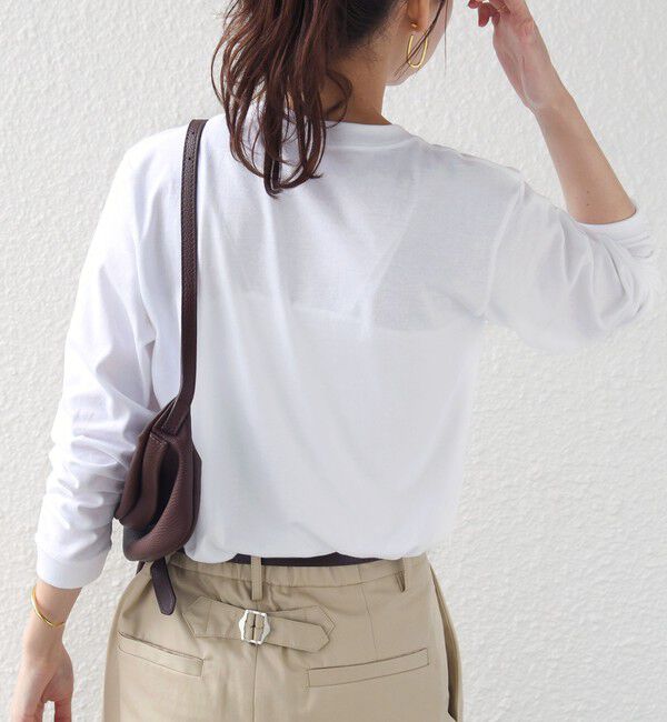 SHIPS for women「【WEB限定】 SHIPS ラウンド プリント ロゴ ロングスリーブ TEE」|Tシャツ・カットソー|