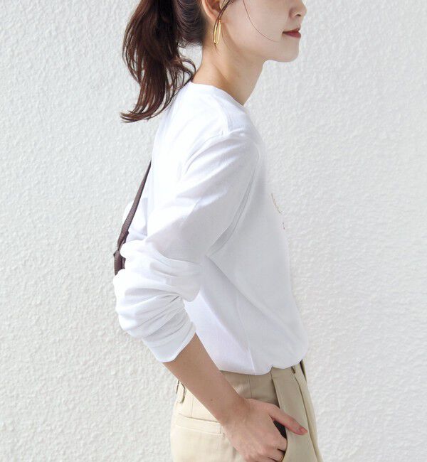 SHIPS for women「【WEB限定】 SHIPS ラウンド プリント ロゴ ロングスリーブ TEE」|Tシャツ・カットソー|