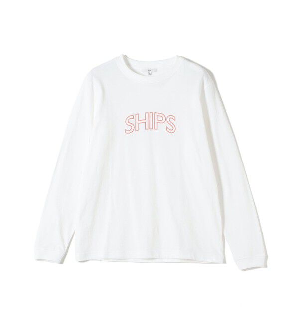 SHIPS for women「【WEB限定】 SHIPS ラウンド プリント ロゴ ロングスリーブ TEE」|Tシャツ・カットソー|